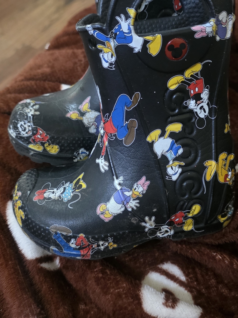 Kids Black Mickey & Friends Rain Boots